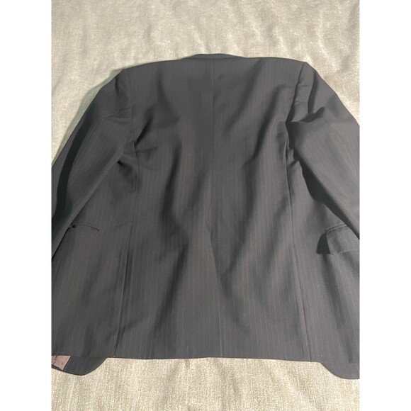 C & R Clothier Coat Blazer Men's Large Black Wool, Striped Coat - Picture 16 of 16